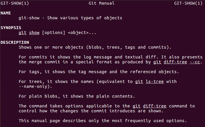 git help show