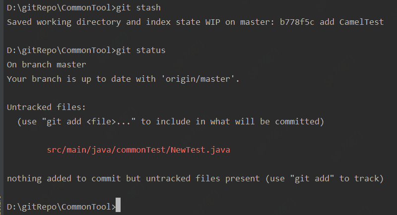 执行git stash