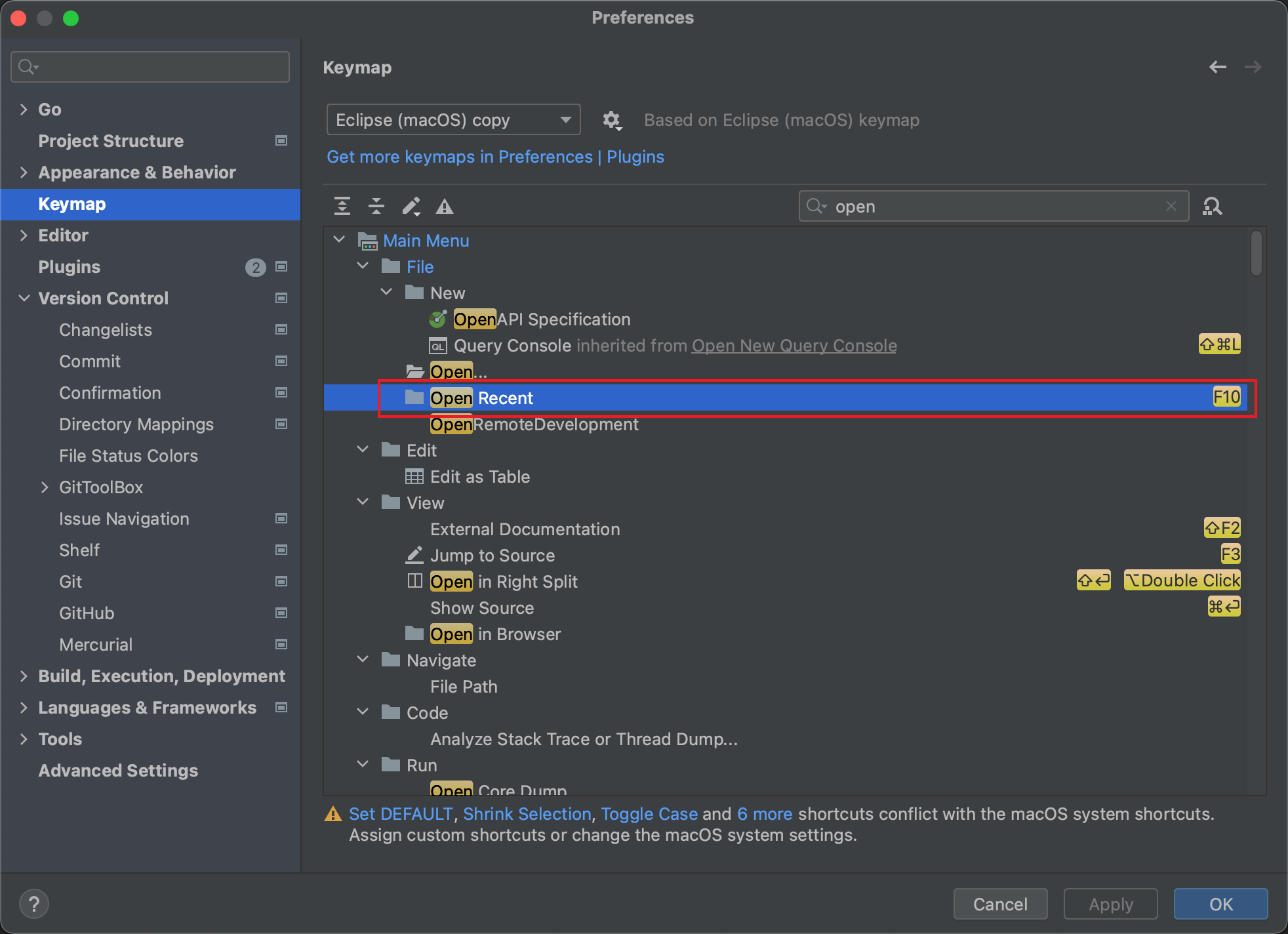 快速打开最近项目