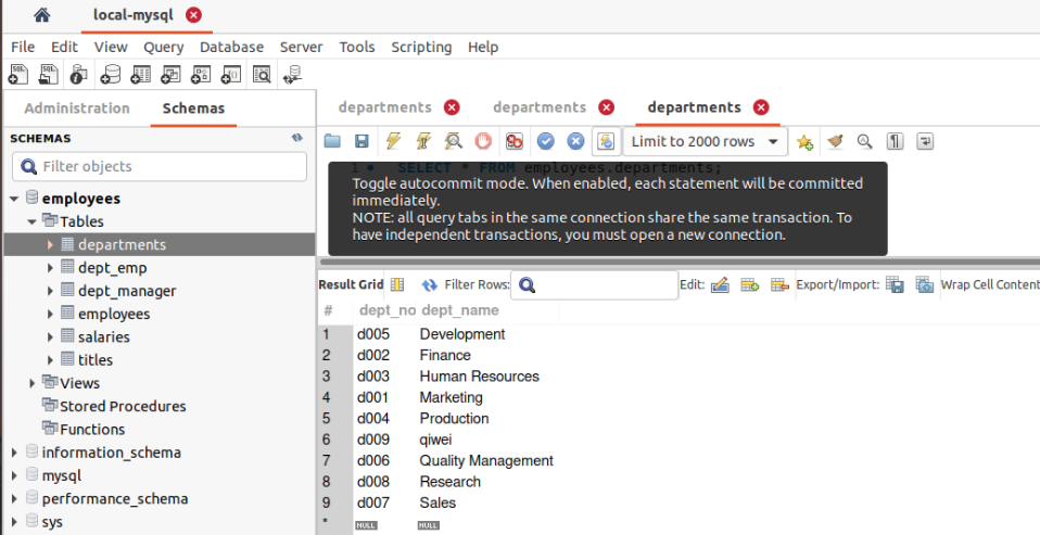 MySQL_Workbench常用操作